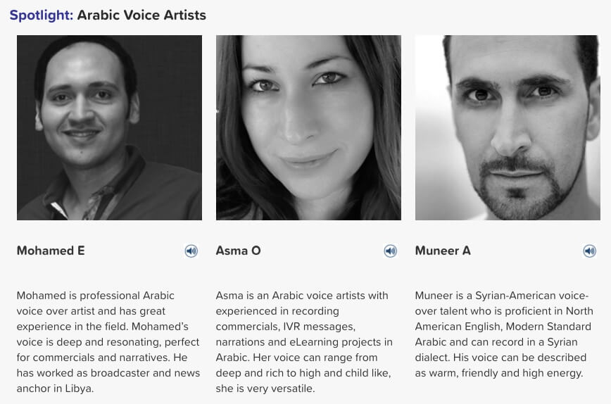 Arabic voice artists