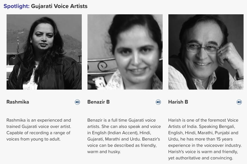 Gujarati voice artists