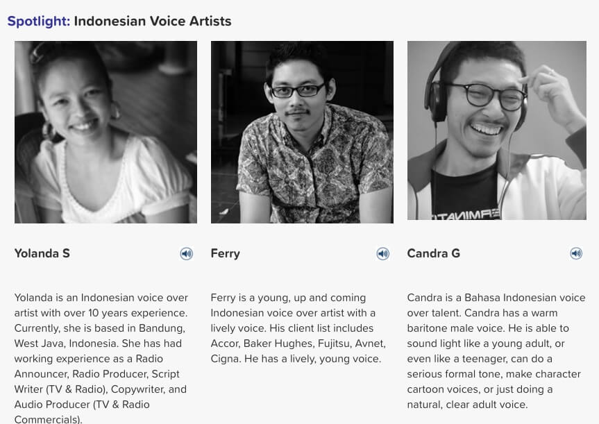 Indonesian voice artists