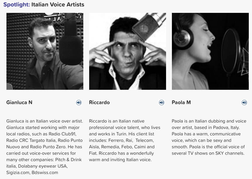 Italian voice artists