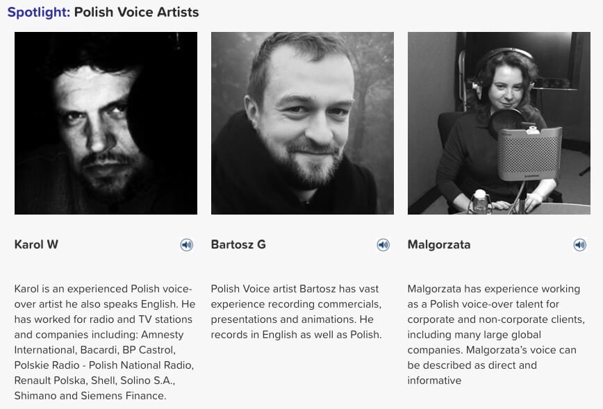Polish voice artists