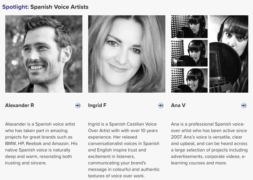 Spanish voice artists